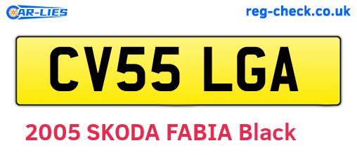 CV55LGA are the vehicle registration plates.