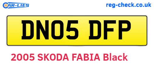 DN05DFP are the vehicle registration plates.