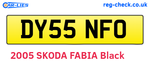 DY55NFO are the vehicle registration plates.