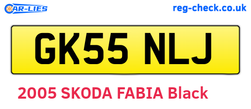 GK55NLJ are the vehicle registration plates.
