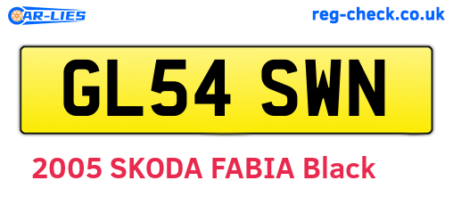 GL54SWN are the vehicle registration plates.