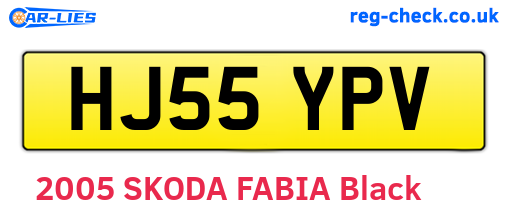 HJ55YPV are the vehicle registration plates.