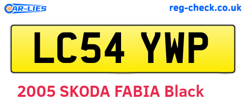 LC54YWP are the vehicle registration plates.