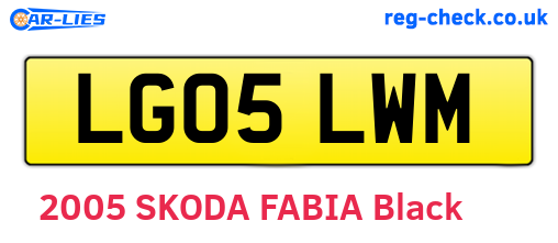 LG05LWM are the vehicle registration plates.