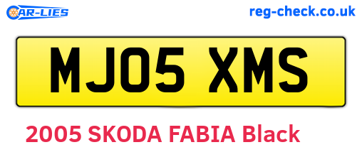 MJ05XMS are the vehicle registration plates.