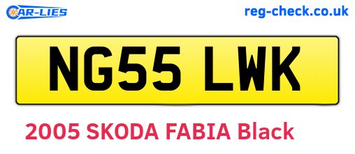NG55LWK are the vehicle registration plates.