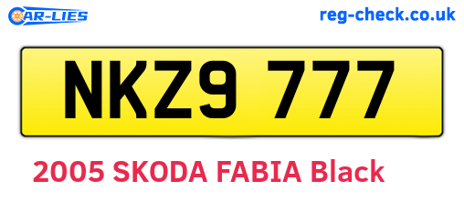 NKZ9777 are the vehicle registration plates.
