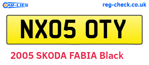 NX05OTY are the vehicle registration plates.