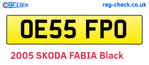 OE55FPO are the vehicle registration plates.