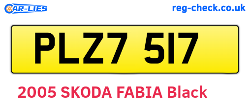 PLZ7517 are the vehicle registration plates.