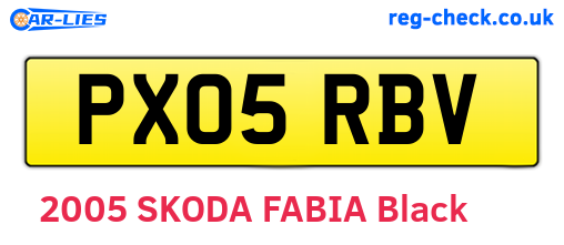 PX05RBV are the vehicle registration plates.