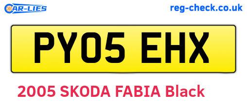 PY05EHX are the vehicle registration plates.