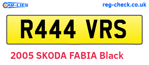R444VRS are the vehicle registration plates.