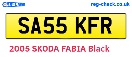 SA55KFR are the vehicle registration plates.