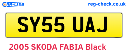 SY55UAJ are the vehicle registration plates.