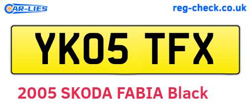 YK05TFX are the vehicle registration plates.