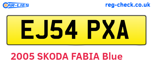 EJ54PXA are the vehicle registration plates.