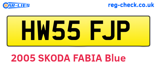 HW55FJP are the vehicle registration plates.