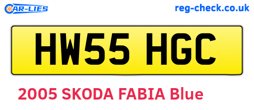 HW55HGC are the vehicle registration plates.