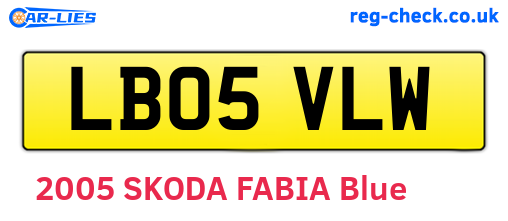 LB05VLW are the vehicle registration plates.