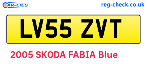 LV55ZVT are the vehicle registration plates.