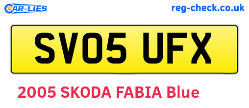 SV05UFX are the vehicle registration plates.