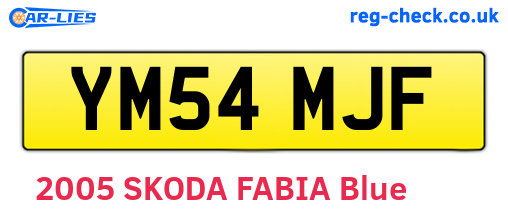 YM54MJF are the vehicle registration plates.