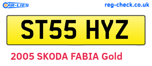ST55HYZ are the vehicle registration plates.