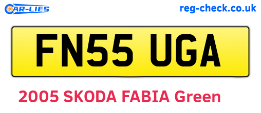 FN55UGA are the vehicle registration plates.