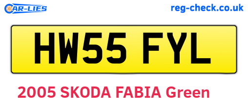 HW55FYL are the vehicle registration plates.