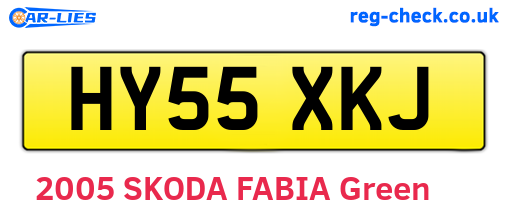 HY55XKJ are the vehicle registration plates.