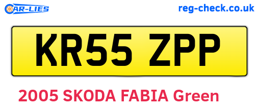 KR55ZPP are the vehicle registration plates.
