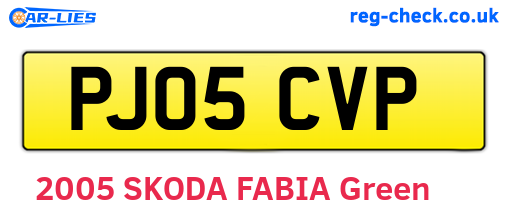 PJ05CVP are the vehicle registration plates.