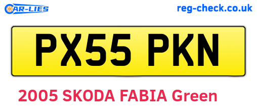 PX55PKN are the vehicle registration plates.