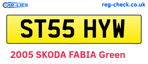ST55HYW are the vehicle registration plates.