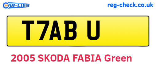 T7ABU are the vehicle registration plates.