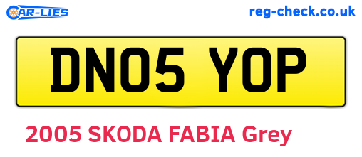 DN05YOP are the vehicle registration plates.