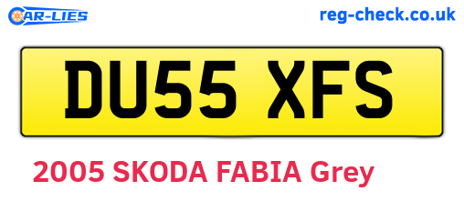 DU55XFS are the vehicle registration plates.