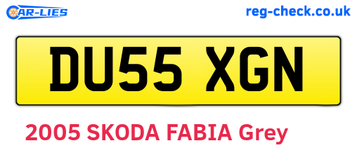 DU55XGN are the vehicle registration plates.