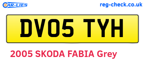 DV05TYH are the vehicle registration plates.
