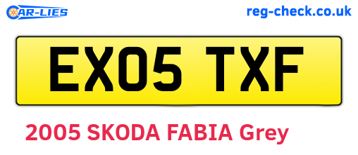 EX05TXF are the vehicle registration plates.
