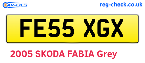 FE55XGX are the vehicle registration plates.