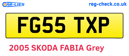 FG55TXP are the vehicle registration plates.