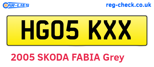 HG05KXX are the vehicle registration plates.
