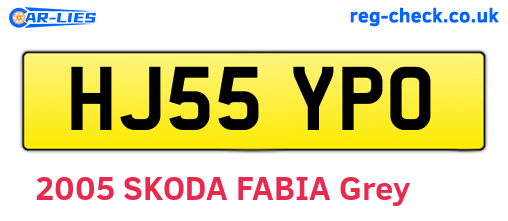 HJ55YPO are the vehicle registration plates.