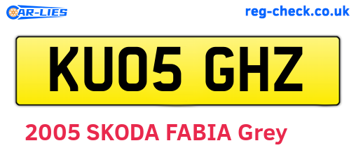 KU05GHZ are the vehicle registration plates.