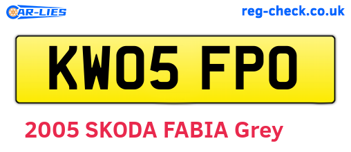 KW05FPO are the vehicle registration plates.