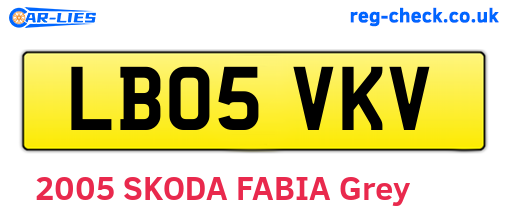 LB05VKV are the vehicle registration plates.