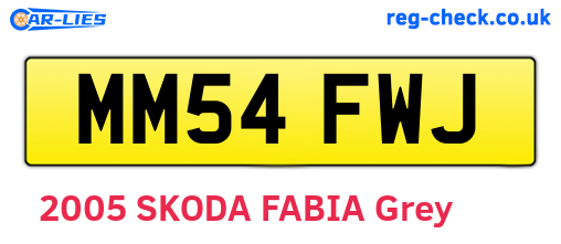 MM54FWJ are the vehicle registration plates.