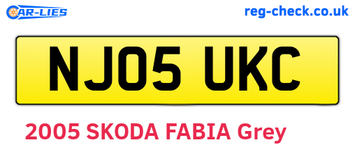NJ05UKC are the vehicle registration plates.